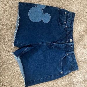 Denim Shorts with Patch Design